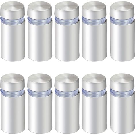 Tornillos de soporte para separadores de vidrio de acero inoxidable de 12 x 25 mm, clavos publicitarios, accesorios de ferretería, tornillos, 10 unidades