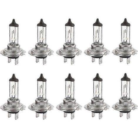 Lot de 10 ampoules halogènes xénon H7 12 V 55 W ultra-lumineuses et longue durée de vie pour feux de croisement et de route