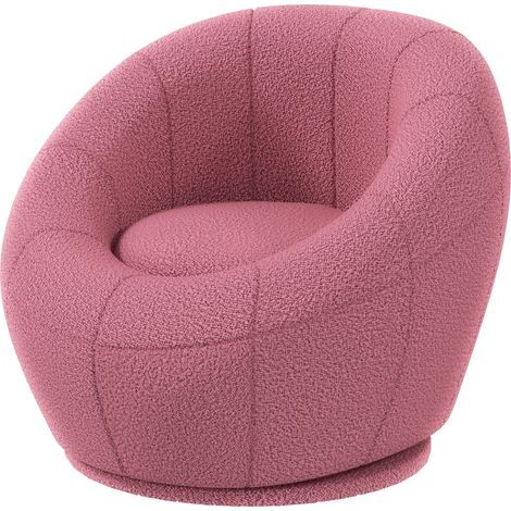 Fauteuil enfant, mobilier enfant, tabouret enfant, peluche en polaire, 60 cm x 56 cm x 48 cm, rose (1/5)
