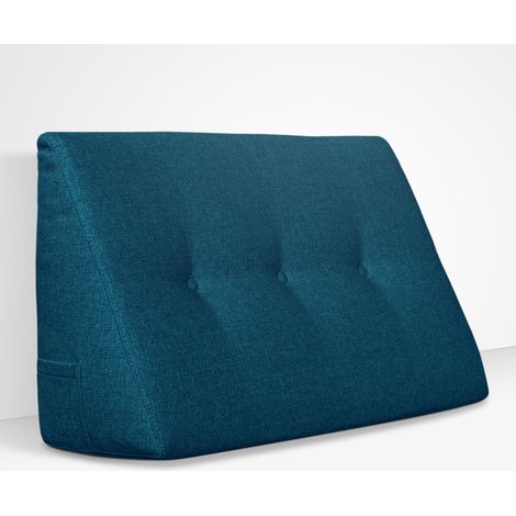 EVERGREENWEB - Cuscino da Lettura ergonomico, Cuscino Schienale a Cuneo per Letto e Divano Cuscino Per gambe Testata letto Misura 45x26 cm Colore Blu 100% Made in Italy CHILL PILLOW (1/5)