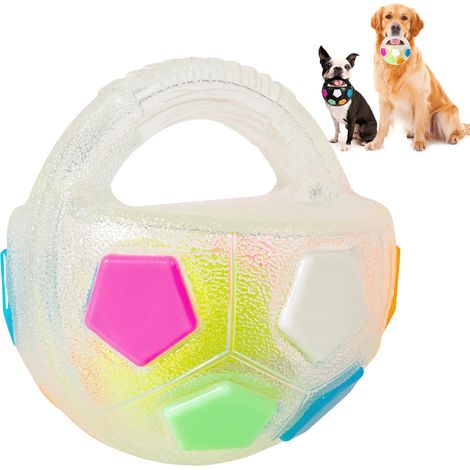 Pet Balle Jouet pour Chien avec poignée, Lancer et rapporter - Balle Interactive pour Chien - Flottante - Transparente (1/5)