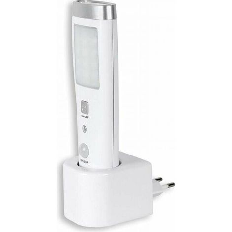 Lampe de poche à induction d'urgence Lampe Torche à Détecteur de Présence Angle Détection 60° 15 LED Rechargeable Batterie Blanc (1/4)