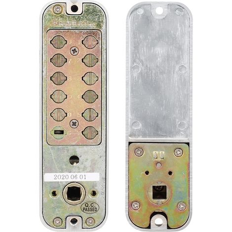 Serratura meccanica a combinazione senza chiave - Pannello in zinco resistente alla pioggia - Dimensioni 142x42x25 mm - Per porte da 30-60 mm (1/4)