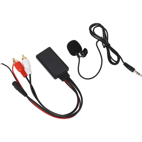 Module Bluetooth AUX 2 RCA avec micro intégré mains-libres, adaptateur pour autoradio Alpine et Pioneer, kit câble stéréo voiture (1/5)