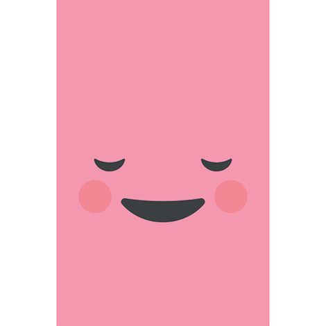 Sticker réfrigérateur et lave vaisselle, smiley content rose bonheur déco, 75 cm X 49 cm (1/3)