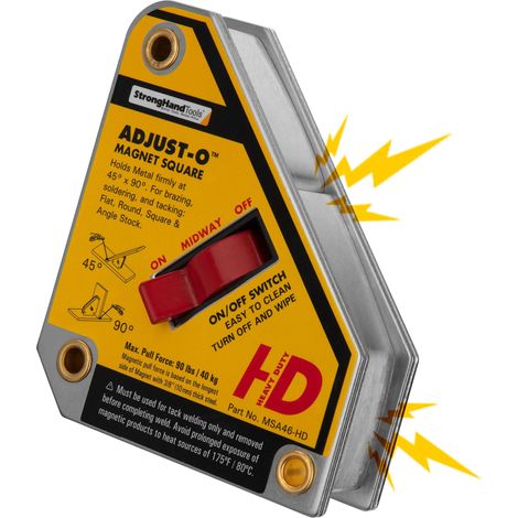 Strong Hand Tools MSA46-HD Adjust-O Magnete Quadrato, 4,375 pollici x 3,75 pollici