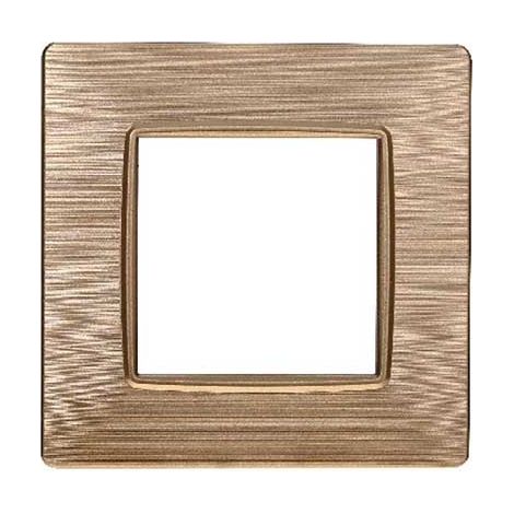 Plaque compatibles Vimar Plana 2 modules plastique couleur or satiné Ettroit EV85211