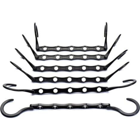 Set of 10 Magic Hangers Black Organizer 38CM Hanger Wardrobe Storage for Clothes Space Saving in Closets (1/5)