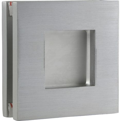 Schiebetürmuschelpaar 6405 für Glas, eckig, Glasstärke 8 - 10 mm,silber eloxiert