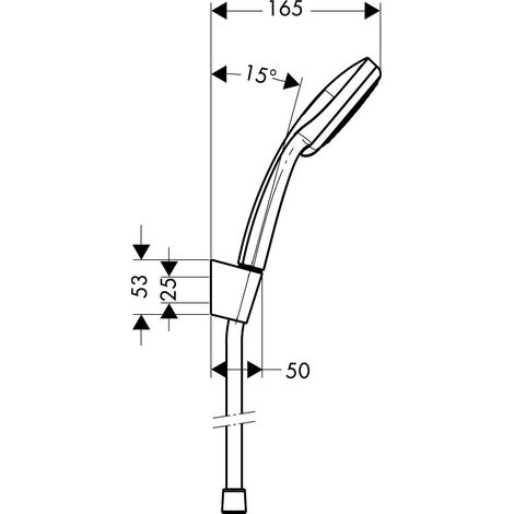 Hansgrohe Croma 100 - Set doccetta a mano Vario/Supporto doccia Porter'S 1,60 m, cromato 27594000 (1/5)
