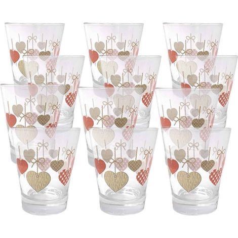BATTICUORE SET 12 BICCHIERINI DA CAFFÈ IN VETRO CON DESIGN CUORE (1/5)