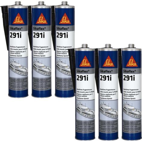 SIKA Sikaflex 291i - Schwarz - 6er-Set Bootsmastixkleber - 300ml