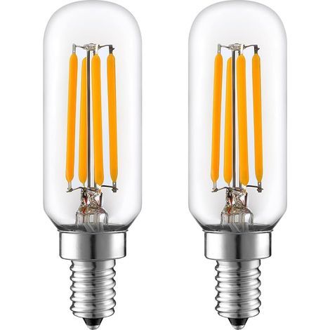 2 Pièces Ampoule LED E14 T25 ampoule tubulaire pour hotte aspirante, 4W = 40W, blanc chaud 2700K, pour réfrigérateur congélateur/micro-ondes/hotte (1/5)