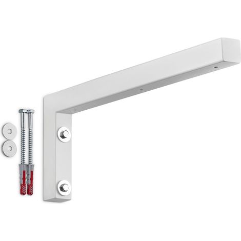 SOTECH Wandkonsole Regalkonsole Waschtischkonsole in L-Form 400 x 150 x 30 mm, weiß matt pulverbeschichtet, 1 Stück