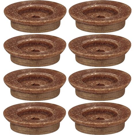 Cyclingcolors – Lot de 8 patins glisseurs ronds en mélange de fibres de cuir – Ø17mm – Protection pour sols durs – Résistance à l'abrasion (1/2)