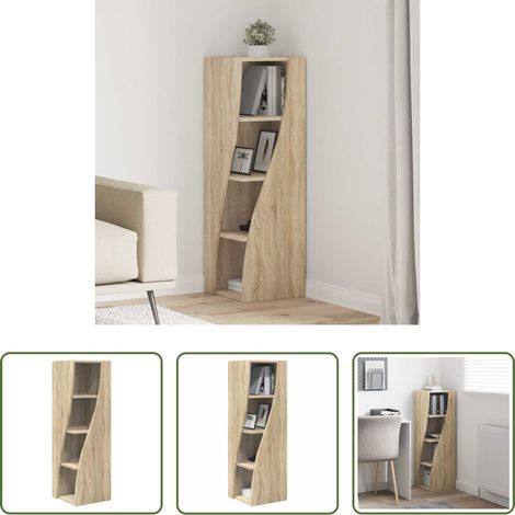 Holzschrank - Eckschrank Sonoma-Eiche 32x32x102cm Holzwerkstoff (1/5)