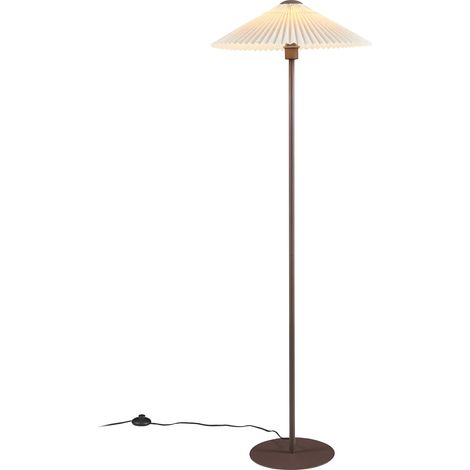 Lampadaire style intemporel lampe sur pied élégante luminaire design pour salon chambre bureau Appledore métal 149 cm marron / blanc (1/5)