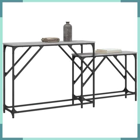 837805 Tables console gigognes 2 pcs sonoma gris bois d'ingénierie (1/5)