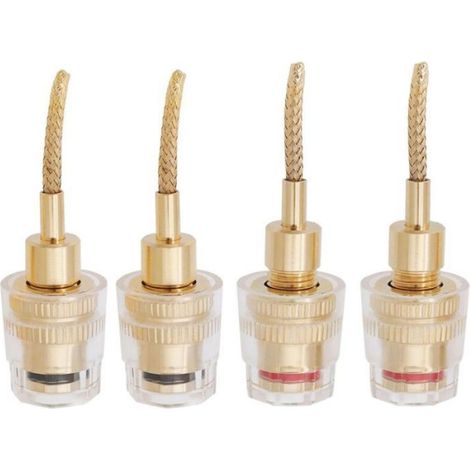 Lot de 4pcs Fiche Banane Enceinte, Fiches Banane Femelle de 4 Mm, Connecteur Tressé de 2 Mm, Connecteur Banane, Connecteur Banane (1/4)