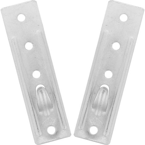 Support de fixation pour radiateur mural 2 pièces en fer argenté, support caché, large compatibilité, accessoires inclus, pour murs creux et usage domestique (1/4)
