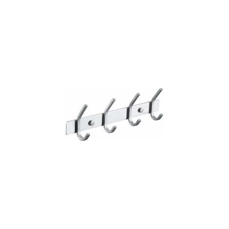 Wandgarderobe aus Metall mit 4 Haken, Wandgarderobe für Badezimmer, Edelstahl SUS304, gebürstete Oberfläche, AH203H4-2