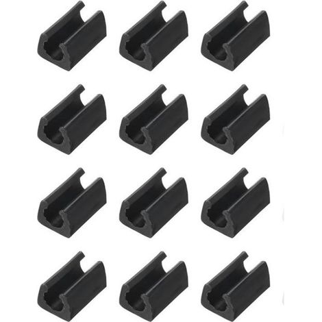 Protections pieds de chaise lot 12, embouts tube rond, feutre, 17 mm, noir (1/4)
