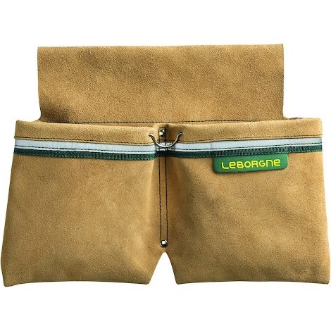 Leborgne – Bipoche de maçon avec porte tenaille – Croûte de cuir – 2 poches larges – Rivets de renfort pour solidité accrue (1/4)