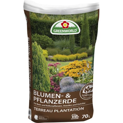 Greenworld Blumen und Pflanzerde torffrei 70 L Erde