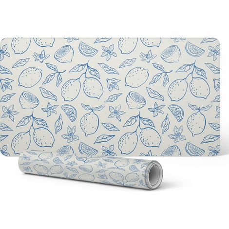 Alfombrilla protectora moderna para teclado con estampado retro de limones, 120 x 60 cm.