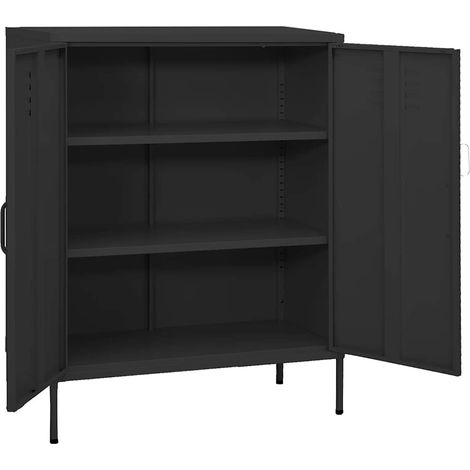 Maison Exclusive - Armoire de rangement Anthracite 80x35x101,5 cm Acier (1/5)