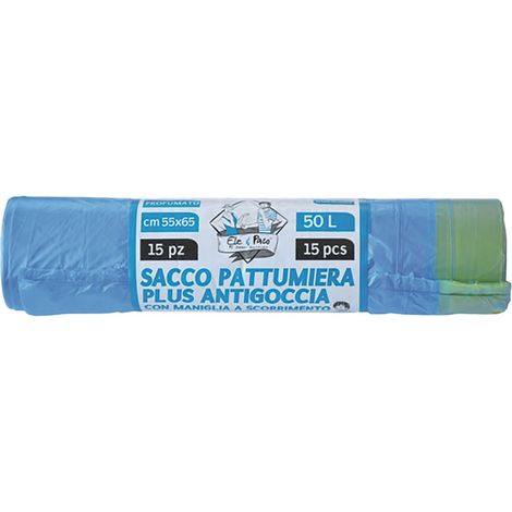 SACCHI PER NETTEZZA URBANA 'PLUS ANTIGOCCIA' cm 55x65 - rt.15 pz - verdi