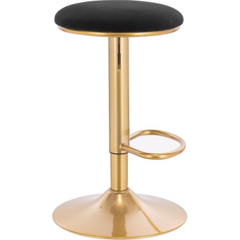 ORION91oficial® - Taburete Alto, GLOK  Regulable, Asiento Acolchado, Terciopelo  Color Negro y Estructura Dorado (Altura 61 a 82cm) cm) Comedor Oficina Salón Restaurante Bar Teletrabajo Cocina - spazi (1/5)