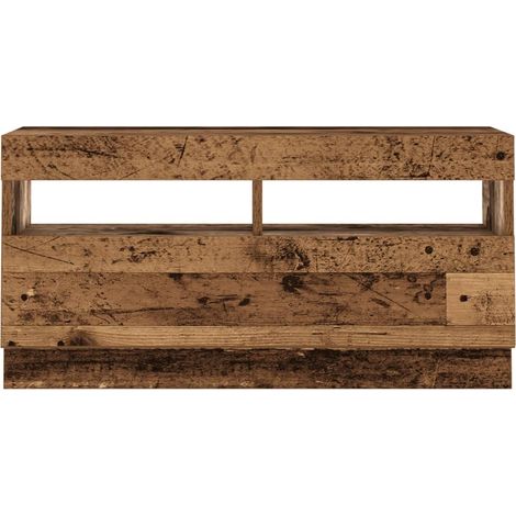 Soporte para TV multimedia Estante para televisión Aparador para televisión Comedor Sala de estar Dormitorio con luces LED Madera vieja Madera contrachapada Madera vieja 020026838