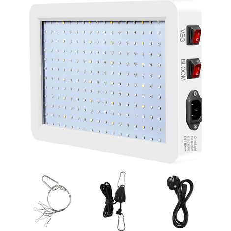 1000W 216 LED Lumière de croissance pour plantes, spectre complet, double interrupteur, IP65 étanche Lumière de croissance pour plantes suspendues pour les pépinières, les fleurs et les serres (1/5)