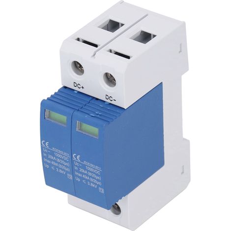 Disjoncteur DC 1000V 40KA pour Installation Photovoltaïque, Parafoudre SPD 2P Couleur Bleu et Blanc (1/5)