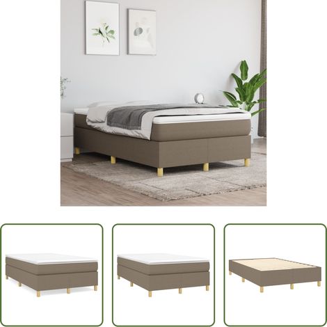 vidaXL Cama box spring con colchón tela gris taupe 120x200 cm (1/5)