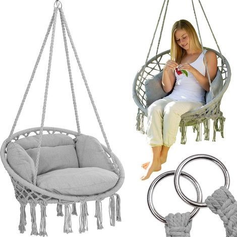 Hamac avec coussin, chaise suspendue, balançoire 80x30x46 cm (1/5)