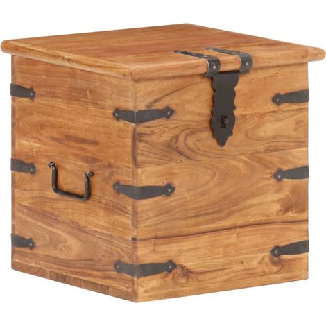 Coffre 40x40x40 cm Bois d'acacia solide vidaXL (1/5)