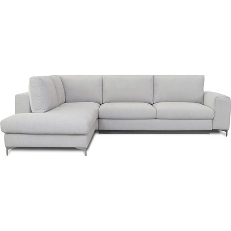Canapé Tissu Angle Gauche Gris clair Fiesole 4 Places (1/4)