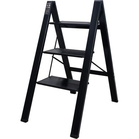 Échelle Pliante en Aluminium Léger - 3 Marches Antidérapantes, Idéale pour Maison, Bureau, Peinture et Décoration
