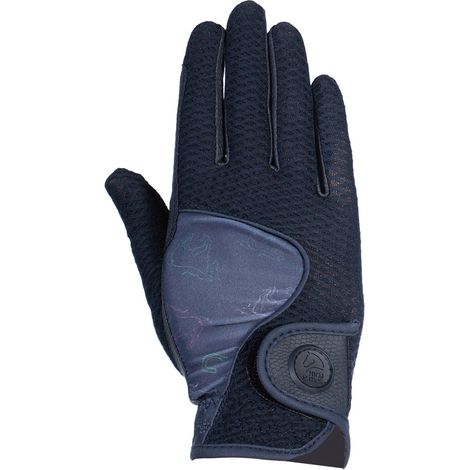 6 anni, blu scuro: Guanti per equitazione per bambini con inserto in mesh modello Maui