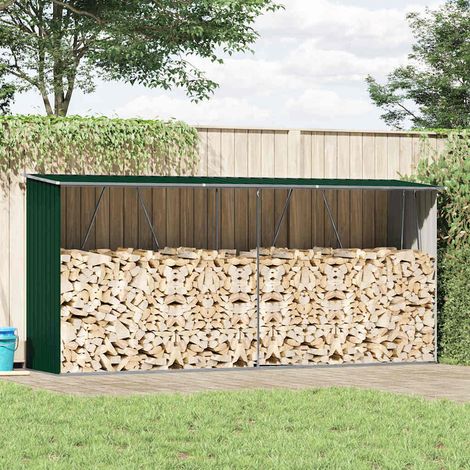 Abri de jardin Cabane de jardin - de bois Acier galvanisé 330x84x152 cm Vert BV935922 - BonneVie (1/5)