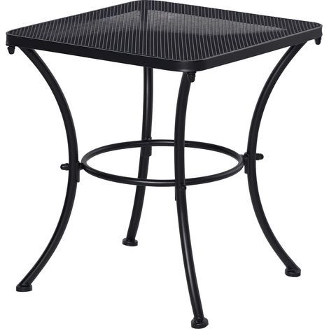 Table d'appoint, table de jardin, 45 x 45 x 50 cm, rectangulaire, résistante aux intempéries, style maille, table de balcon, métal, table de camping, table basse pour salon, bureau, extérieur, intérie (1/5)