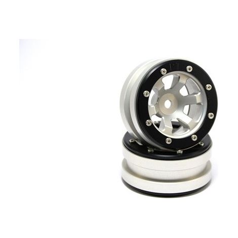 Beadlock Wheels PT- Claw Silver/Black 1.9 (2 pcs)