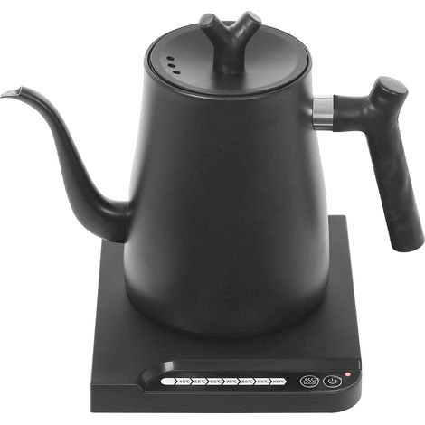 Bouilloire électrique, 1000 W, en acier inoxydable, réglage de la température, col de cygne, bouilloire électrique 1000 ml, température réglable, noire