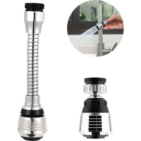 Set of 2 removable handles for the kitchen, wide and short combination, 360° rotating handle, rotating head and handle, suitable for the kitchen. (1/4)