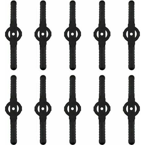 10 Stück Rasenmähermesser, Gartenmäher-Zubehör, Kunststoff-Ersatzmesser, Gartenwerkzeuge, kleines Loch 5 mm, für Gartenrasenmäher, kabellose Rasentrimmer (1/5)