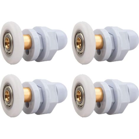 Roulettes Porte Douche - 25 mm - Pour Portes Verre 4-6 mm - Charge Élevée - Silencieuses - 4 Pièces (1/5)