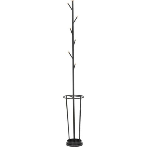 Appendiabiti e portaombrelli Glam Black in ferro nero e gold – H 176 cm (1/5)
