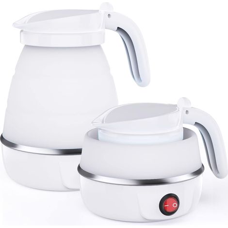 Mini bouilloire de voyage, bouilloire électrique en silicone, théière, cafetière portable avec cordon d'alimentation détachable pour la randonnée et le camping en plein air (1/5)
